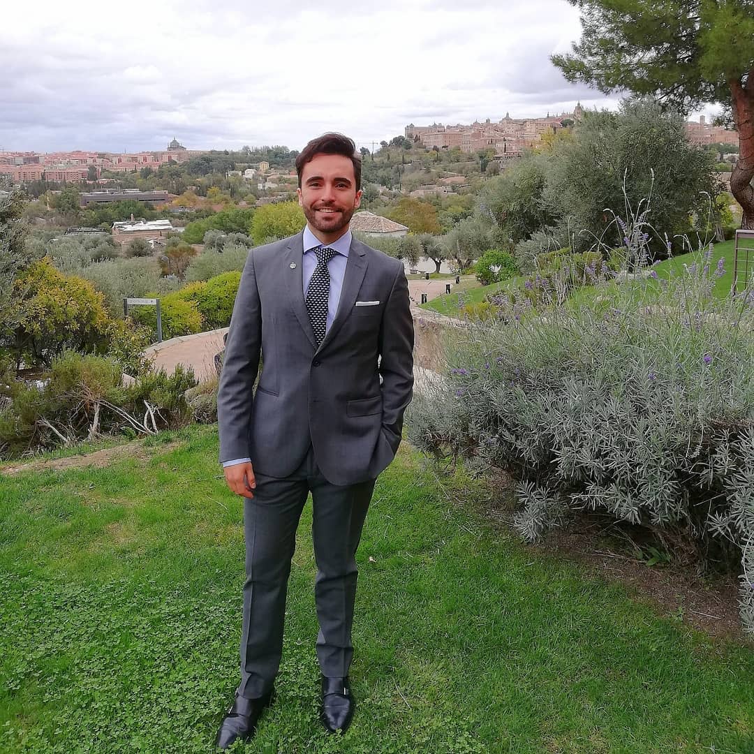 Black and White Tie With Grey Suit -w.m.oscar